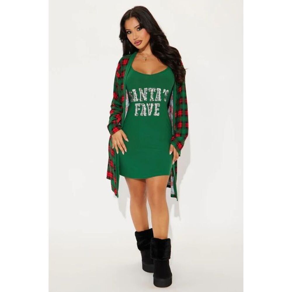PJ Robe Set - Green/red - Picture 4 of 8